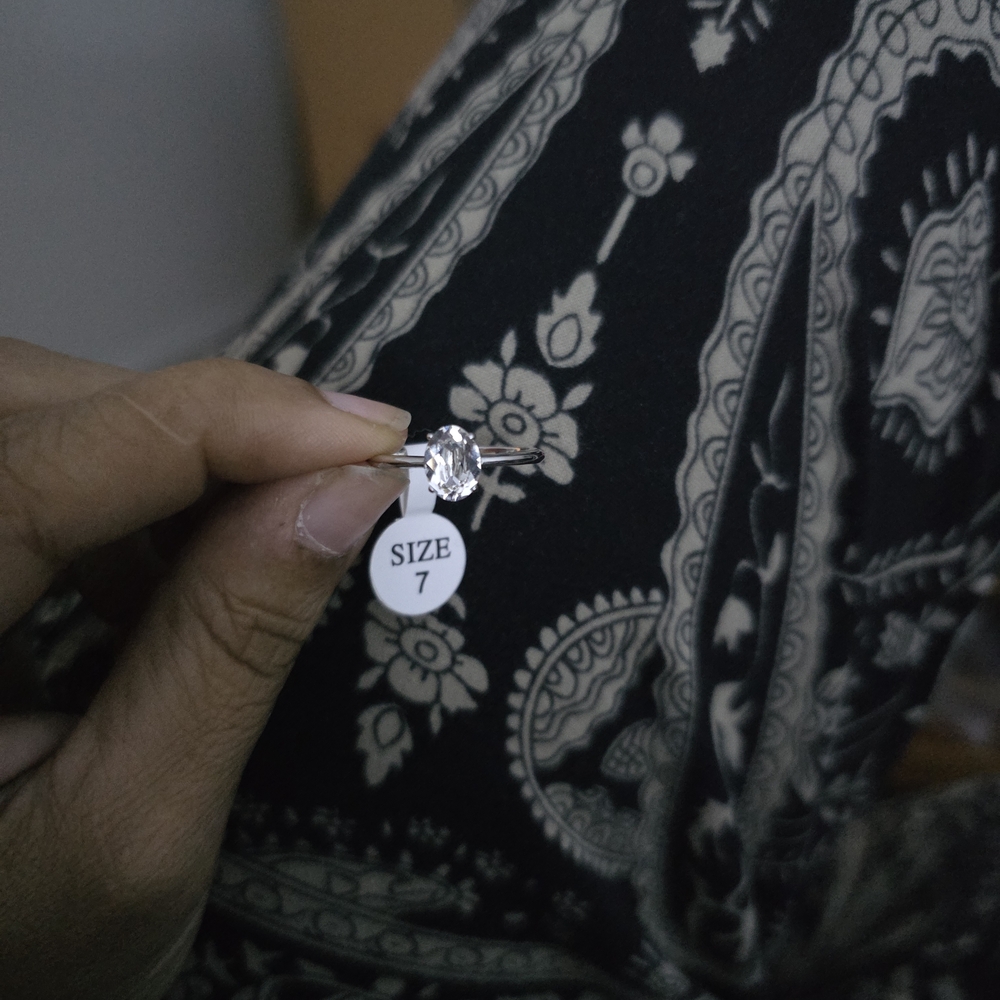 Fragrant Jewels Silver and White Minimalist Ring